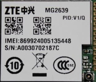 ZTE GSM/GPRS Module MG2639 (V3-B without GPS, V3-C with GPS)