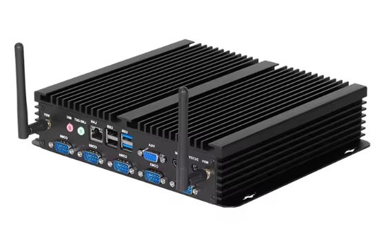 Win10 IoT Industrial Mini PC with 6 LAN 8GB RAM 32GB CPU J1900 4GB VGA Display Fanless Design for Linux RS232/422/485 GPIO WiFi